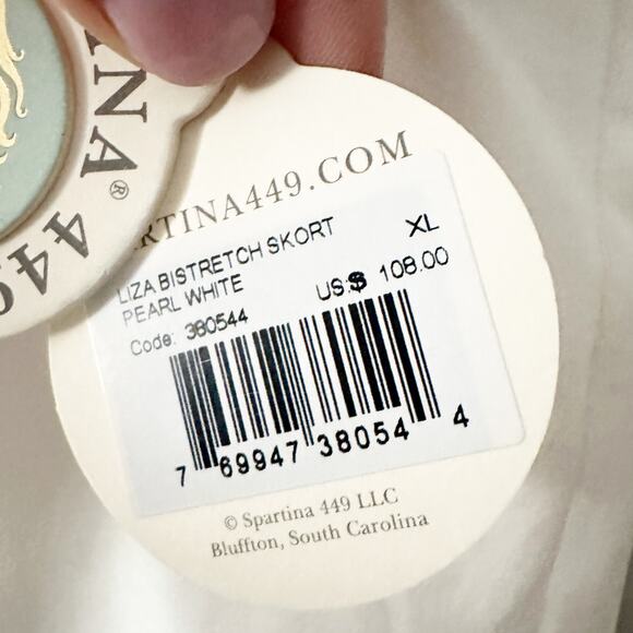 Spartina 449 Liza BiStretch Faux Wrap Skort Pearl White Women’s Size XL NEW - Picture 6 of 13